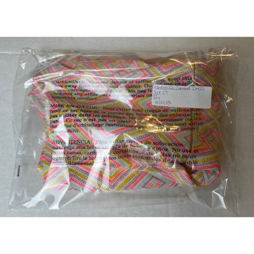 OshKosh GK Colorful Diamond Patterned Dress - Picture 9 of 9